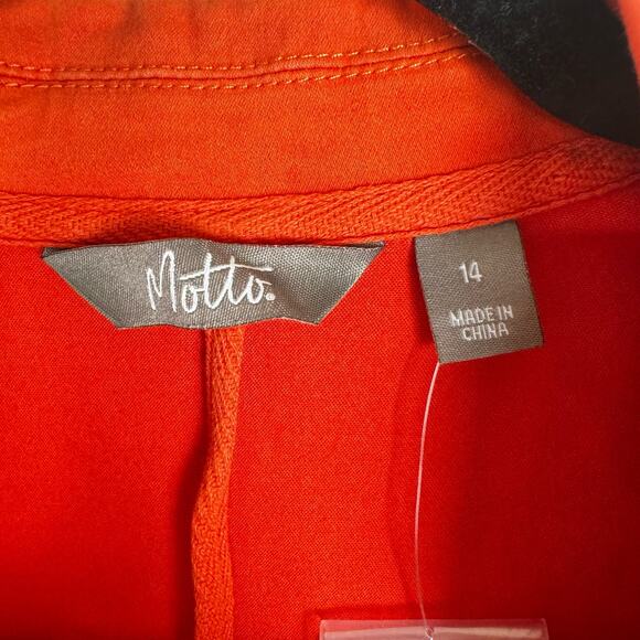 Motto Coral Colored Blazer Two Button Cotton Rayon Blend Size 14 - Picture 3 of 7